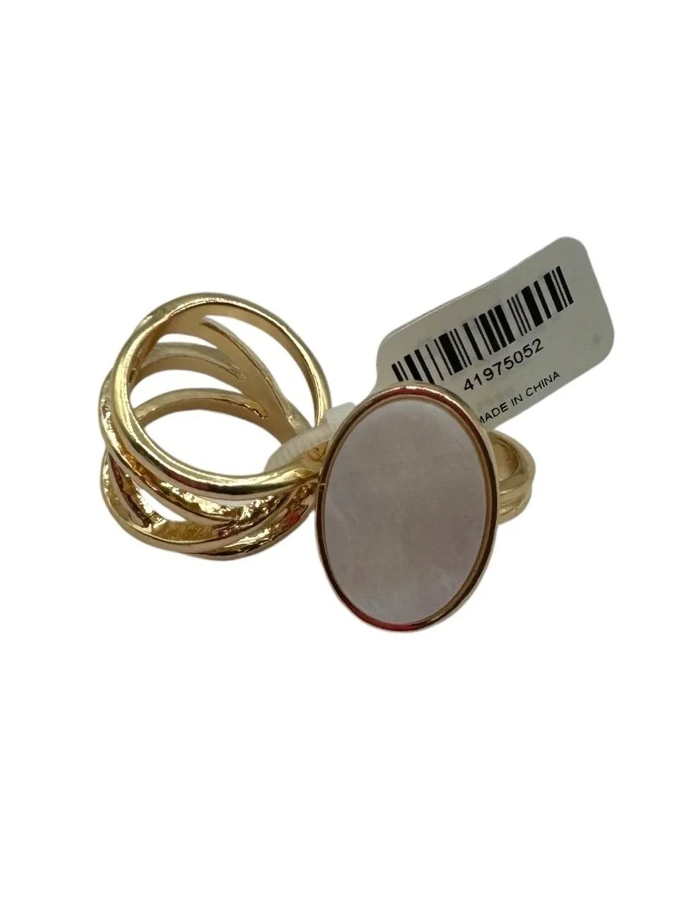 Torrid Womens Gold Mother of Pearl MOP 2 Piece Ring Set Size 8 NEW 41975052